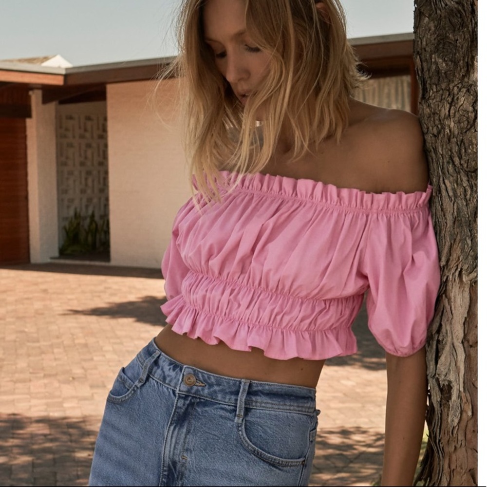 NWT Zara Stretch Poplin Top, Medium